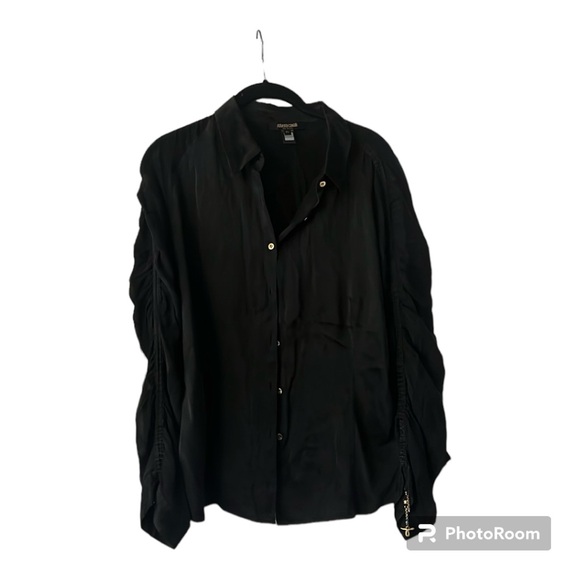 Roberto Cavalli black silk button down - Picture 1 of 8